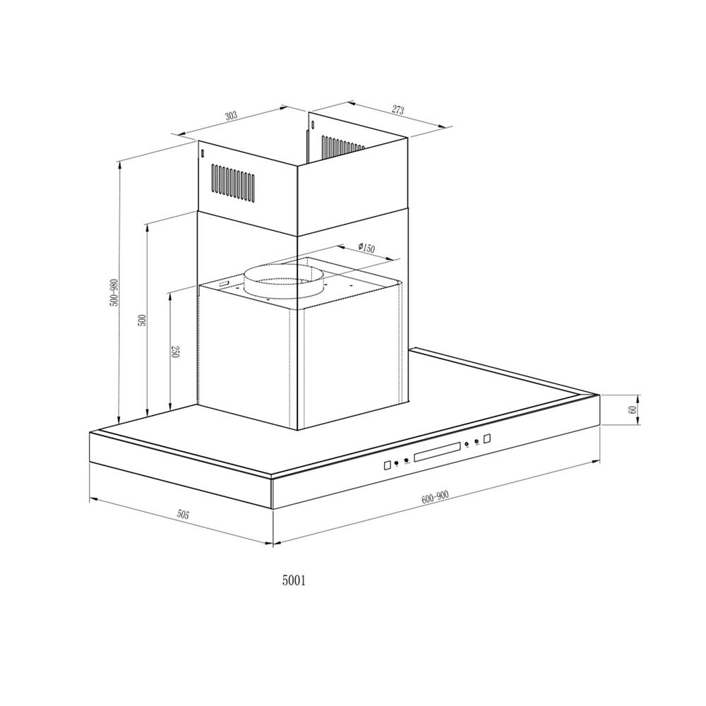 เครื่องดูดควันกระโจม AXIA SENSATION WM90 90 ซม.