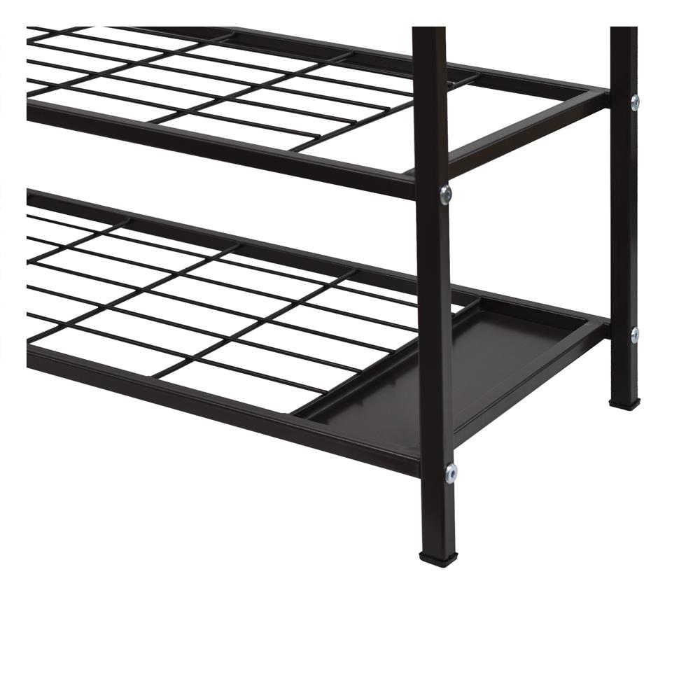 ชั้นวางรองเท้า 4 ชั้น พร้อมที่เก็บร่ม STACKO NOBLE 80x30x68 ซม. สีน้ำตาล