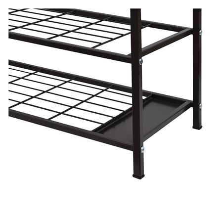 ชั้นวางรองเท้า 4 ชั้น พร้อมที่เก็บร่ม STACKO NOBLE 80x30x68 ซม. สีน้ำตาล_3