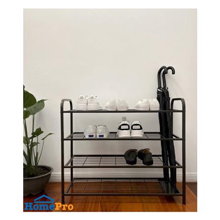 ชั้นวางรองเท้า 4 ชั้น พร้อมที่เก็บร่ม STACKO NOBLE 80x30x68 ซม. สีน้ำตาล_4