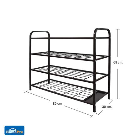 ชั้นวางรองเท้า 4 ชั้น พร้อมที่เก็บร่ม STACKO NOBLE 80x30x68 ซม. สีน้ำตาล_7