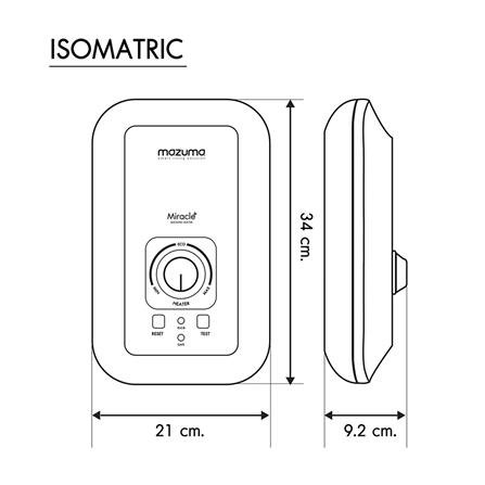 เครื่องทำน้ำอุ่น MAZUMA MIRACLE SATIN (Rain) 5500 วัตต์ สีดำ_5