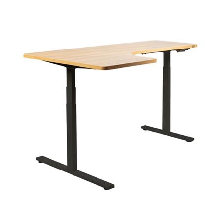 D.I.Y. โต๊ะทำงานปรับระดับ BEWELL L SHAPE 160x108 ซม. สีโอ๊ค/ดำ_1