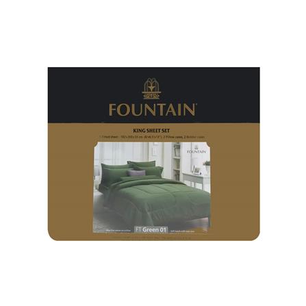 ชุดผ้าปูที่นอน 6 ฟุต (ชุด 5 ชิ้น) FOUNTAIN COLOR 70101-FT GREEN01_3