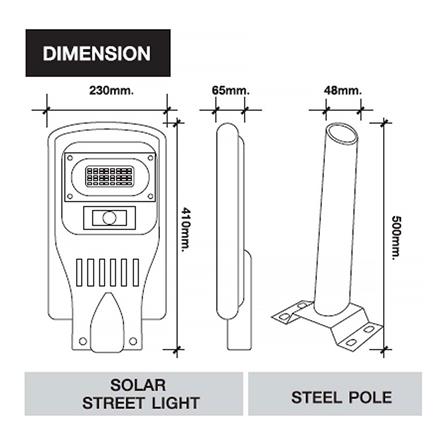 ไฟถนน SOLAR LEKISE SL 50 วัตต์ DAYLIGHT สีดำ_3