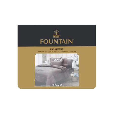 ชุดผ้าปูที่นอน 6 ฟุต 5 ชิ้น FOUNTAIN COLOR 70101-FT GRAY02_3