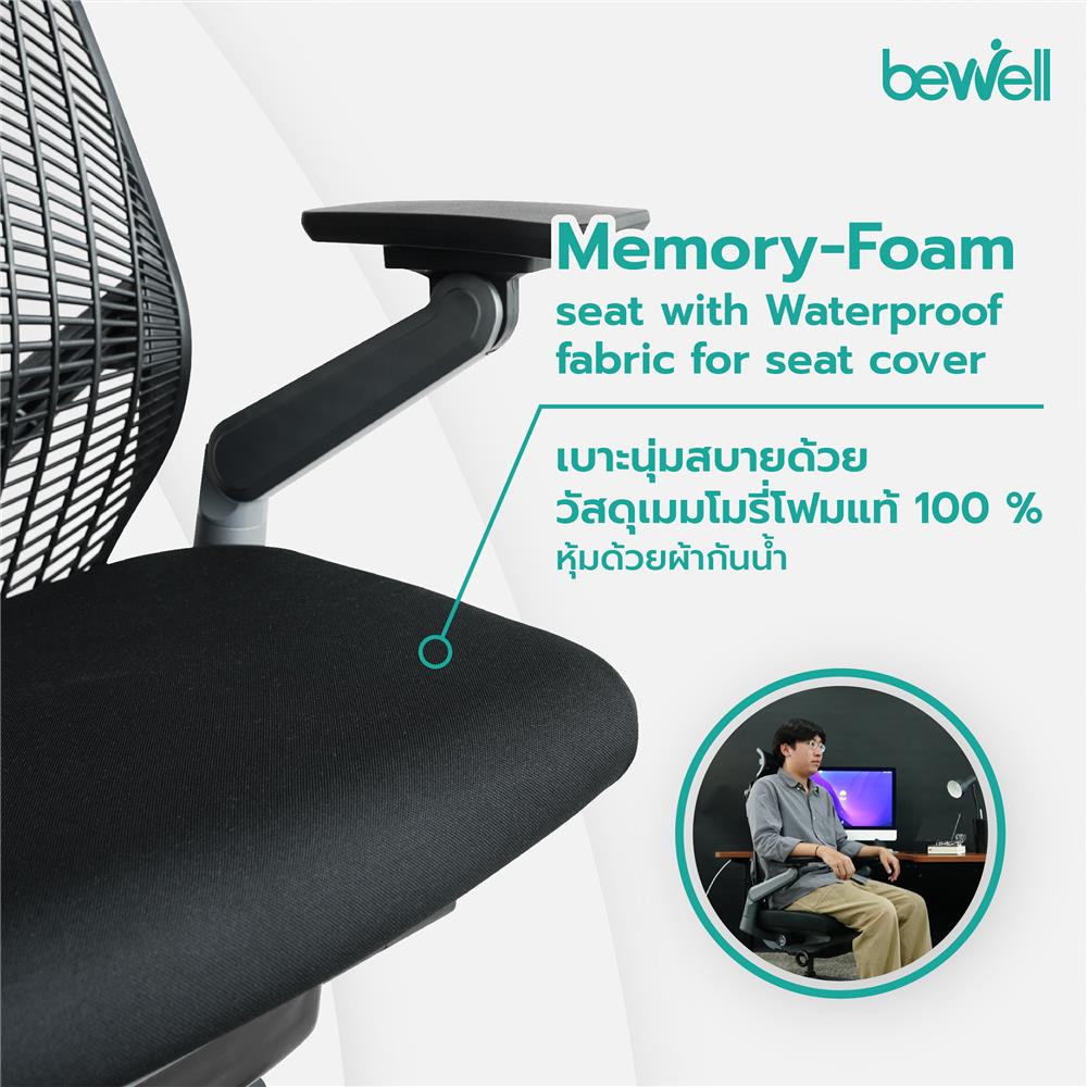 D.I.Y. เก้าอี้เพื่อสุขภาพ BEWELL EMBRACE สีดำ