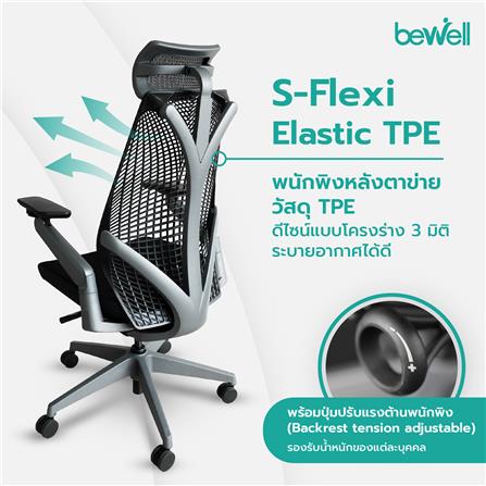 D.I.Y. เก้าอี้เพื่อสุขภาพ BEWELL EMBRACE สีดำ_1