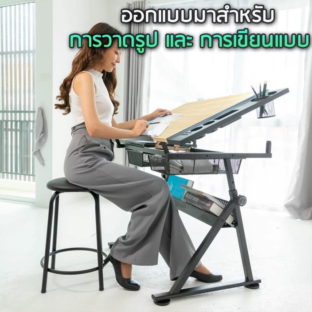 D.I.Y. โต๊ะเขียนแบบ DESKSPACE W90 DESKS-DESK1 สีน้ำตาล/ดำ