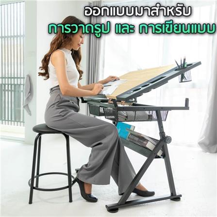 D.I.Y. โต๊ะเขียนแบบ DESKSPACE W90 DESKS-DESK1 สีน้ำตาล/ดำ_12