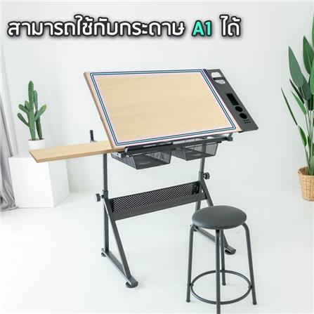 D.I.Y. โต๊ะเขียนแบบ DESKSPACE W90 DESKS-DESK1 สีน้ำตาล/ดำ_11