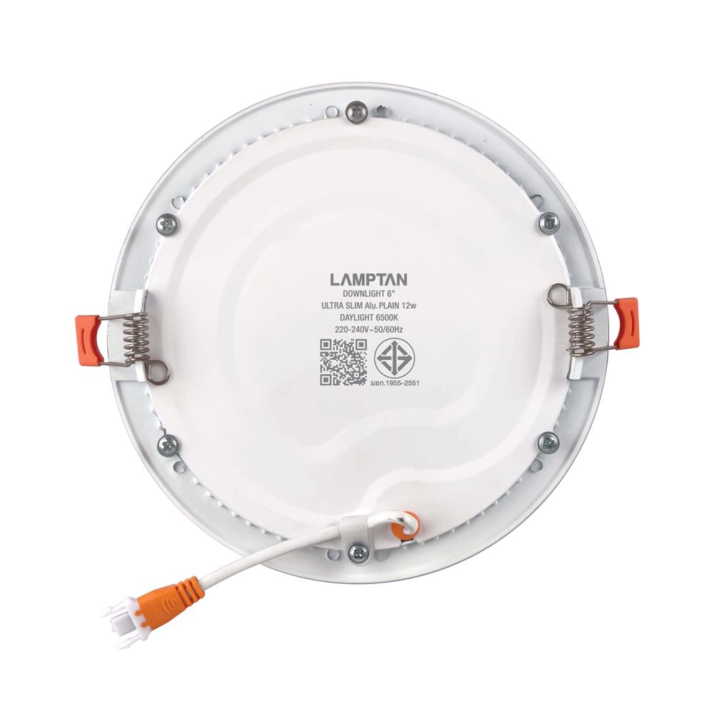 ดาวน์ไลท์ LED LAMPTAN PLAIN 6 นิ้ว 12 วัตต์ DAYLIGHT สีขาว