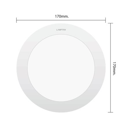 ดาวน์ไลท์ LED LAMPTAN PLAIN 6 นิ้ว 12 วัตต์ DAYLIGHT สีขาว_5