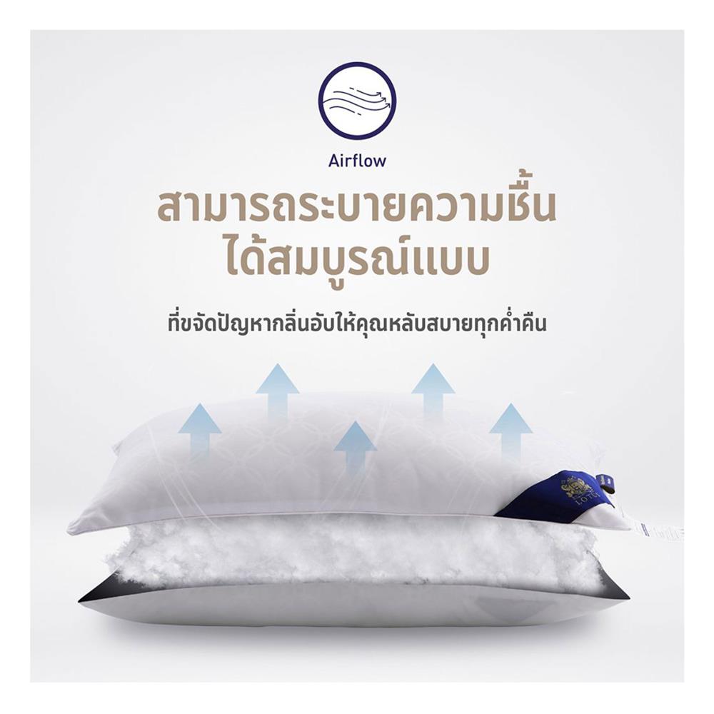 หมอนหนุน ไมโครไฟเบอร์ LOTUS MICRODOWNIA SOFT 20x30 นิ้ว สีขาว