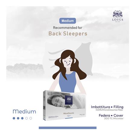 หมอนหนุน ไมโครไฟเบอร์ LOTUS MICRODOWNIA MEDIUM 20x30 นิ้ว สีขาว_8