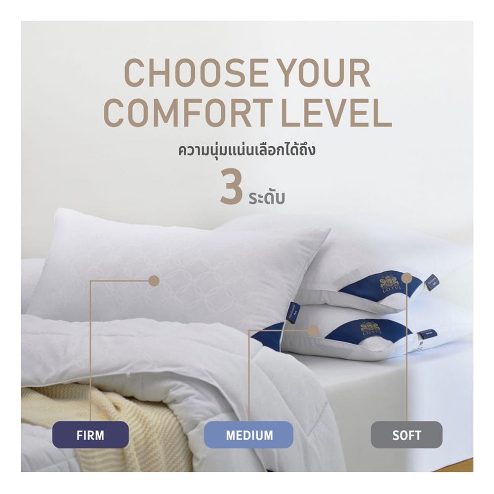 หมอนหนุน ไมโครไฟเบอร์ LOTUS MICRODOWNIA FIRM 20x30 นิ้ว สีขาว