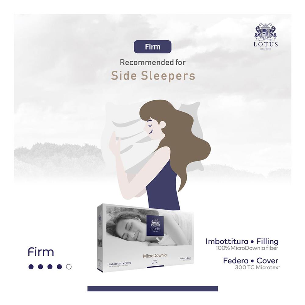 หมอนหนุน ไมโครไฟเบอร์ LOTUS MICRODOWNIA FIRM 20x30 นิ้ว สีขาว