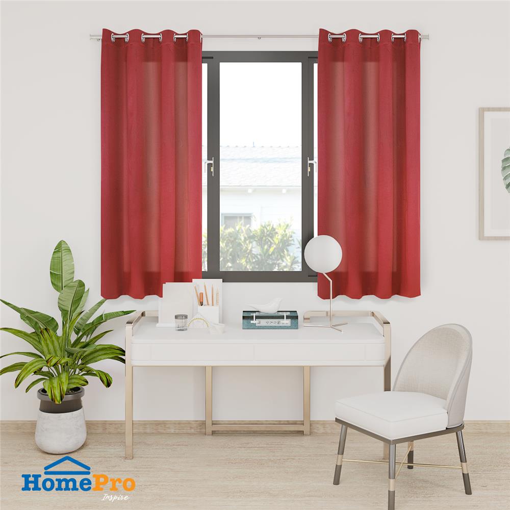 ผ้าม่าน EYELET HOME LIVING STYLE WAFFLE UV 140X160 ซม. สีแดง