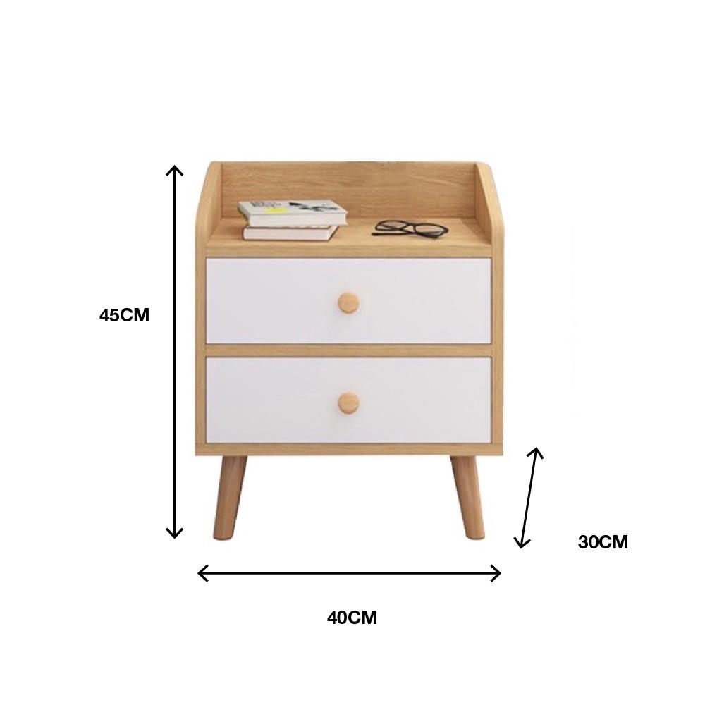 ตู้ข้างเตียง 2 ลิ้นชัก HANSEN BSC02 40 ซม. สีน้ำตาล