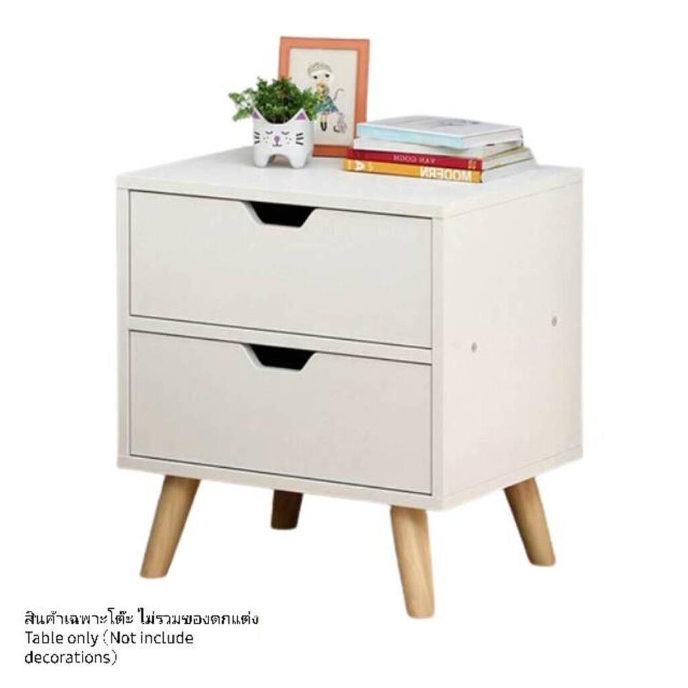 ตู้ข้างเตียง 2 ลิ้นชัก HANSEN BSC01 สีขาว