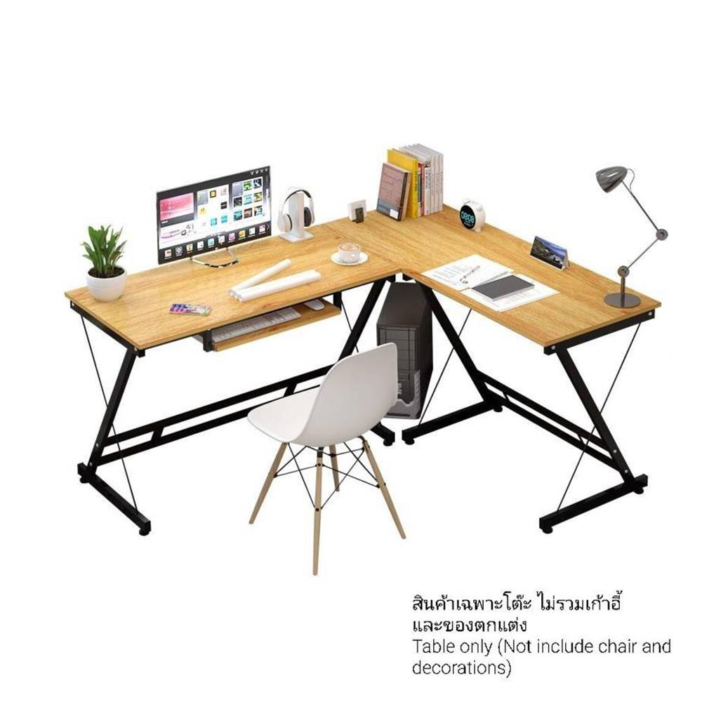 โต๊ะทำงานไม้ L SHAPE HANSEN TBL04 สีไม้ธรรมชาติ