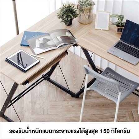 โต๊ะทำงานไม้ L SHAPE HANSEN TBL04 สีไม้ธรรมชาติ_1