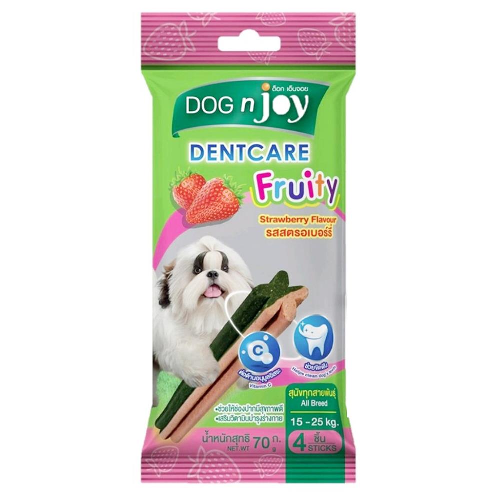 ขนมขัดฟันสุนัข DOG N JOY DENTCARE รสสตรอว์เบอร์รี่ 70 ก.
