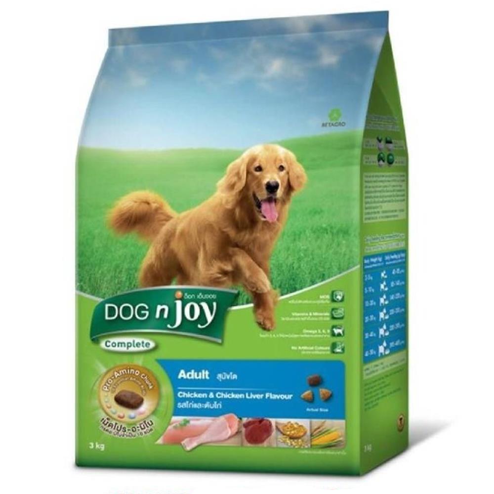 อาหารสุนัข DOG N JOY ADULT CHICKEN AND CHICKEN LIVER FLAVOUR 3 กก.