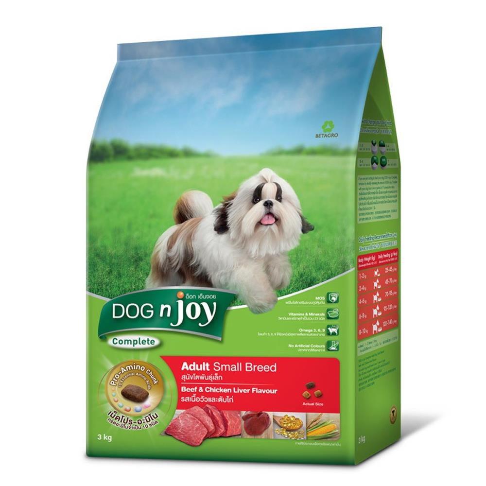 อาหารสุนัข DOG N JOY SMALL BEEF AND CHICKEN LIVER FLAVOUR 3 กก.