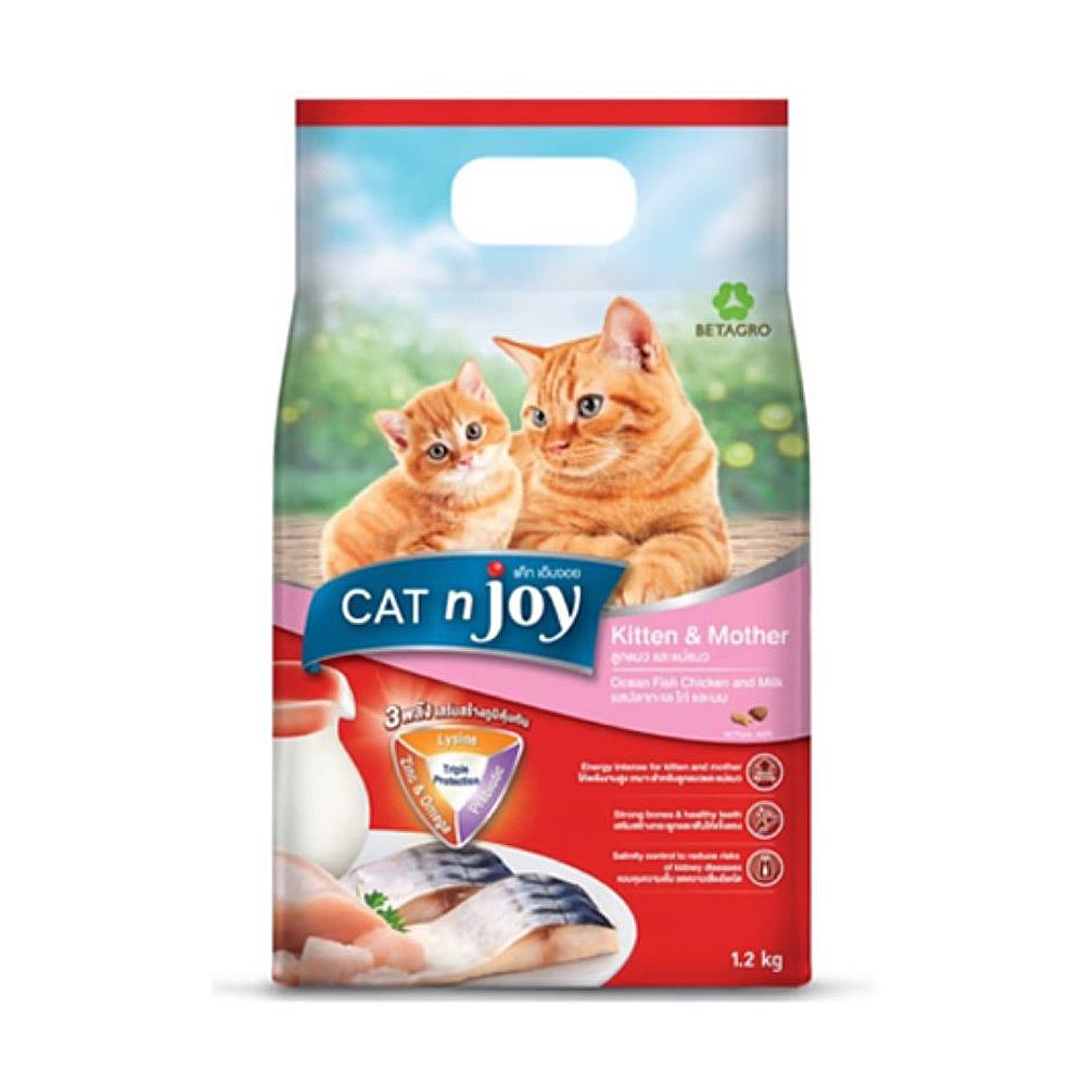 อาหารแมว CAT N JOY KITTEN AND MOTHER รสปลาทะเลไก่และนม 1.2 กก