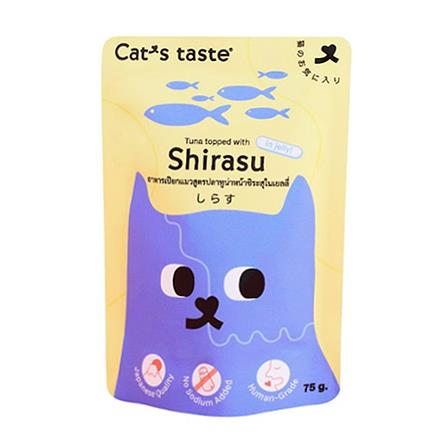 อาหารเปียกแมว CATS TASTE TUNA TOPPED WITH SHIRASU IN JELLY 75 ก._0
