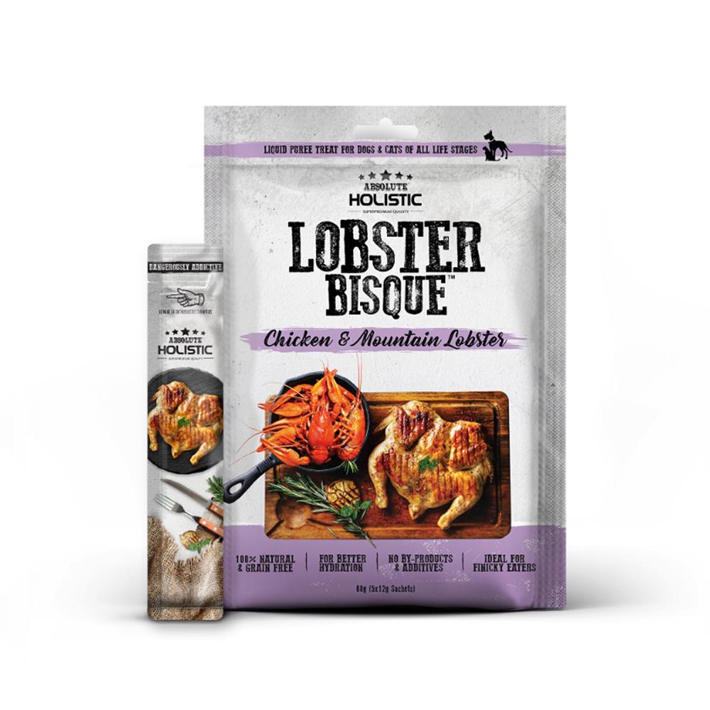 ขนมสุนัขและแมว ABSOLUTE HOLISTIC BISQUE CHICKEN AND MOUNTAIN LOBSTER แพ็ก 5 ชิ้น