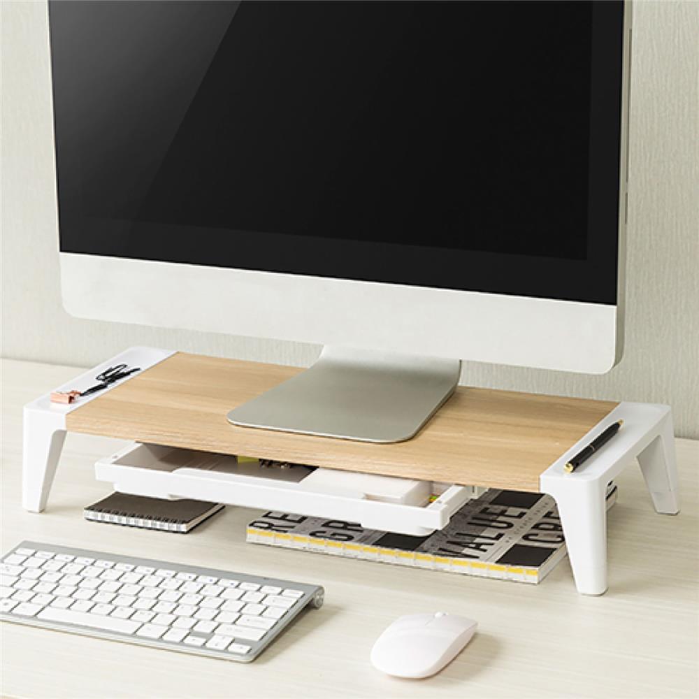ที่วางจอพร้อมลิ้นชัก WORKSCAPE WAH-00014 สี NATURAL/ขาว