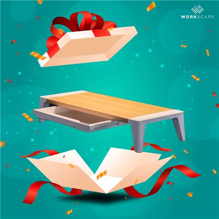 ที่วางจอพร้อมลิ้นชัก WORKSCAPE WAH-00014 สี NATURAL/ขาว_4