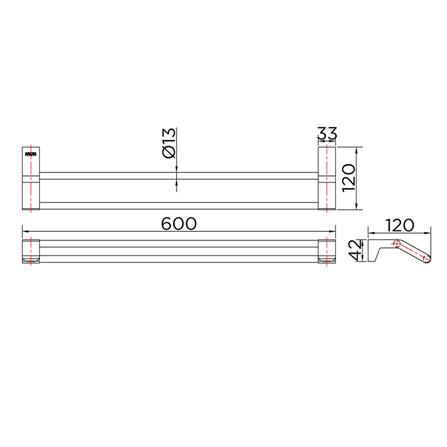 ราวแขวนผ้าคู่ KARAT FAUCET KB-17-662-52 สีเงิน_1