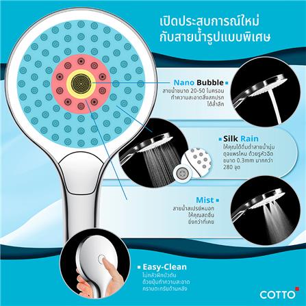 ชุดฝักบัวสายอ่อน 3 ระดับ COTTO รุ่น ZH023(HM) สีโครม_2