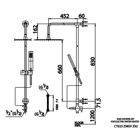 ฝักบัว RAIN SHOWER COTTO CT623Z98SVZ92_1