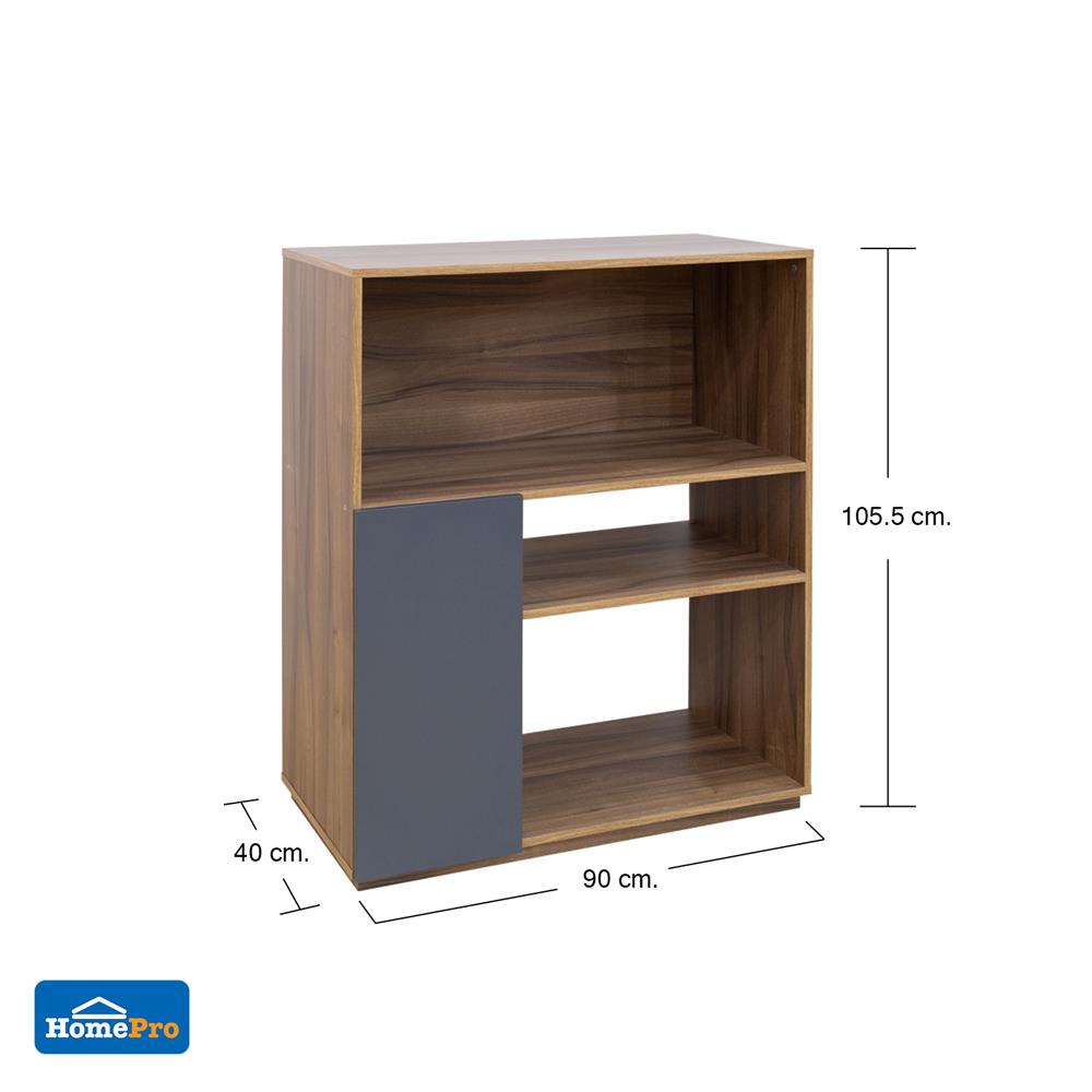 ชั้นวางของ 3 ชั้น FURDINI SAKI 90 ซม. สีวอลนัท/เทา