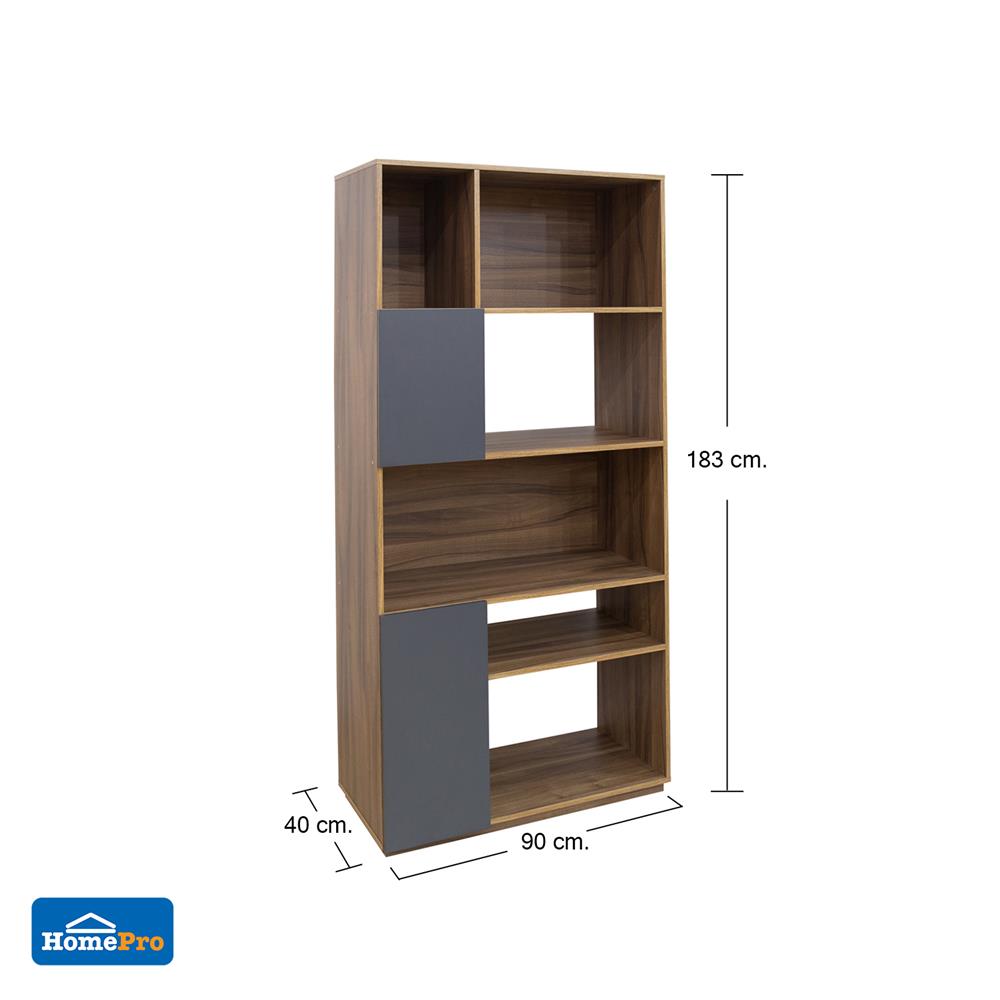 ชั้นวางของ 5 ชั้น FURDINI SAKI 90 ซม. สีวอลนัท/เทา