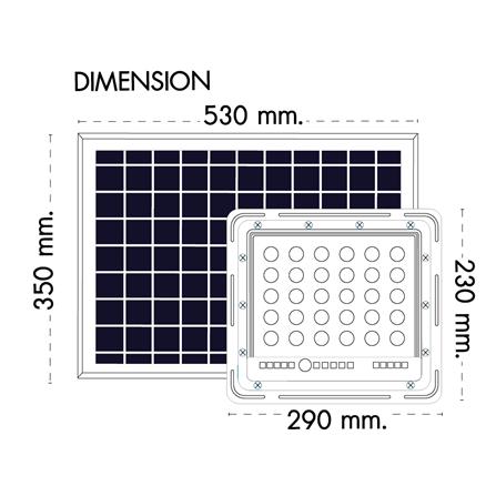 สปอทไลท์ SOLAR RACER CLEAN LIGHT 320 วัตต์ DAYLIGHT สีเทา_6