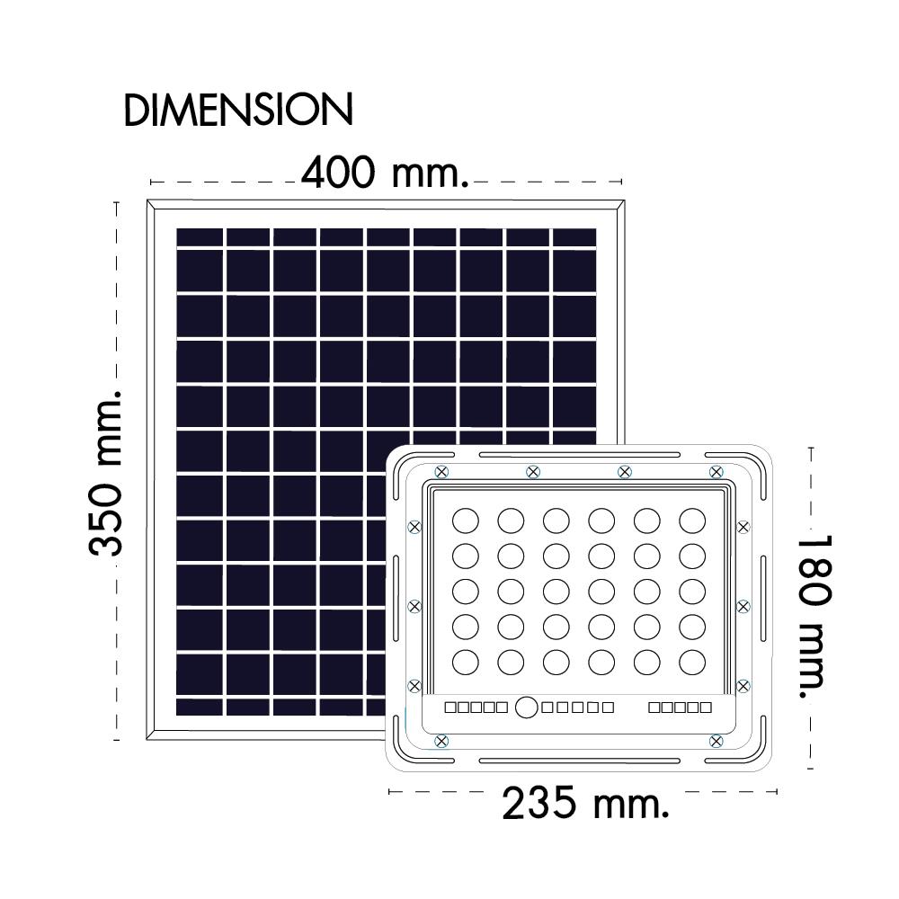 สปอทไลท์ SOLAR RACER CLEAN LIGHT 220 วัตต์ DAYLIGHT สีเทา