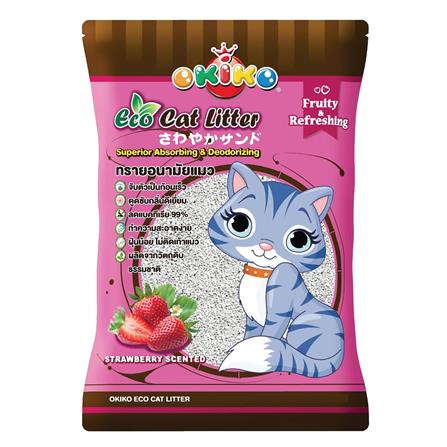 ทรายแมวภูเขาไฟ OKIKO ECO CAT LITTER กลิ่นสตรอเบอร์รี่ 10 ลิตร_0