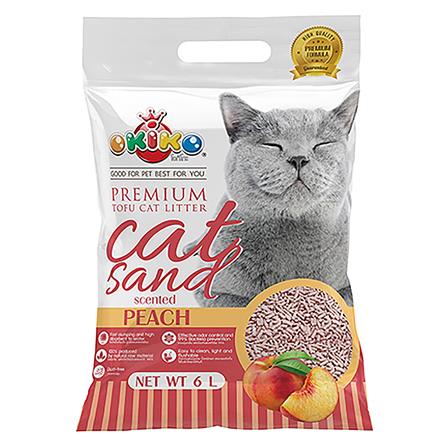 ทรายแมวเต้าหู้ OKIKO กลิ่นพีช 6 ลิตร
