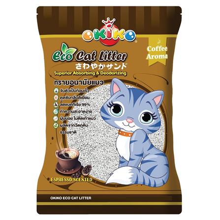 ทรายแมวภูเขาไฟ OKIKO ECO CAT LITTER กลิ่นเอสเพรสโซ่ 10 ลิตร_0