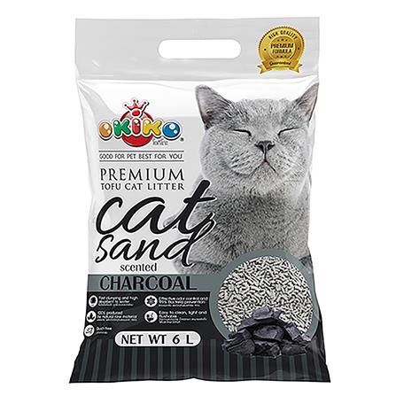 ทรายแมวเต้าหู้ OKIKO TOFU CAT LITTER กลิ่นชาร์โคล 6 ลิตร_0