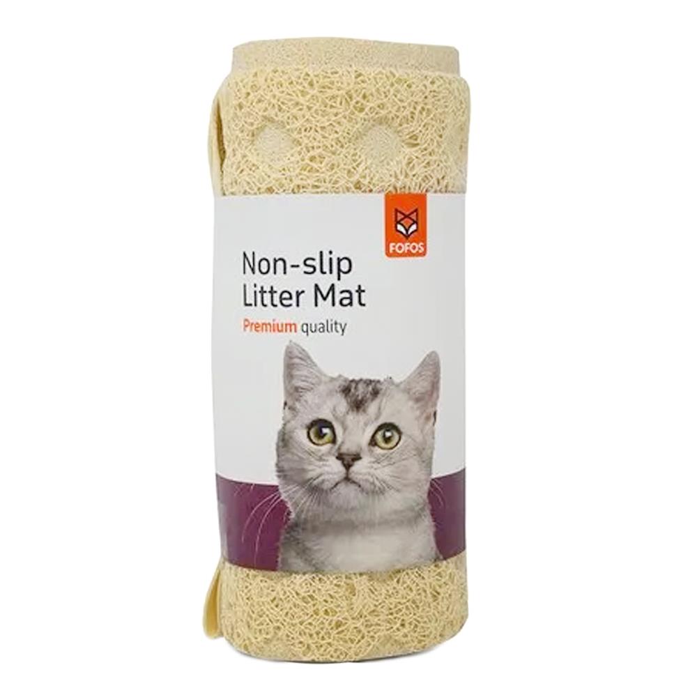 แผ่นดักทรายแมว FOFOS PREMIUM CAT NON-SLIP MAT สีครีม