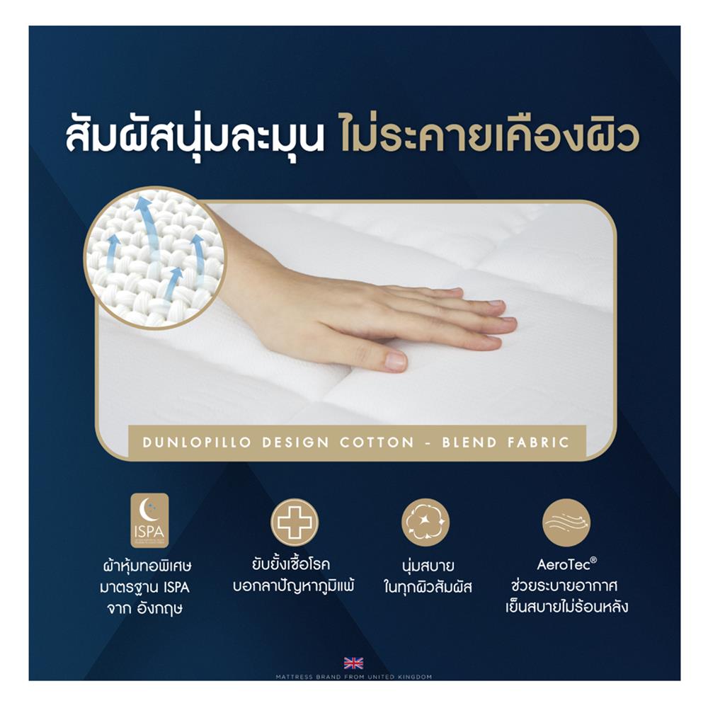 ที่นอน 5 ฟุต DUNLOPILLO RADIANCE พร้อมหมอนหนุน 2 ชิ้น