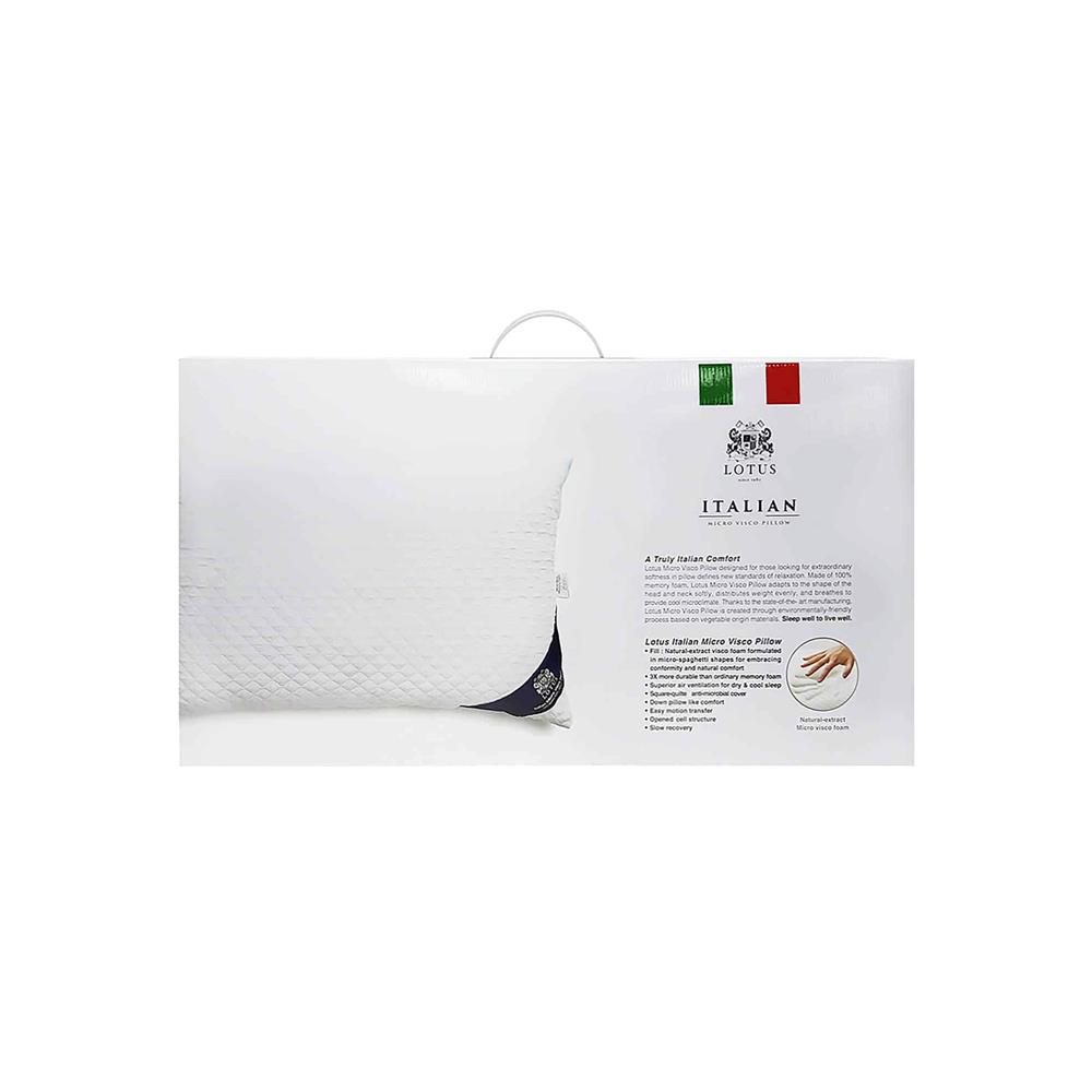 หมอนหนุน เมมโมรี่โฟม LOTUS ITALIAN MICRO VISCO 20x30 นิ้ว สีขาว