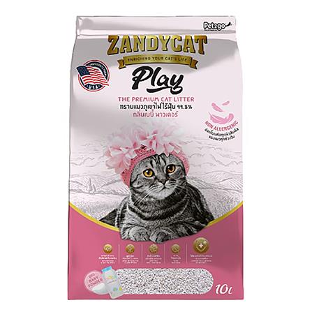 ทรายแมวภูเขาไฟ ZANDYCAT สูตรอ่อนโยนกลิ่นแป้งเด็ก 10 ลิตร_0