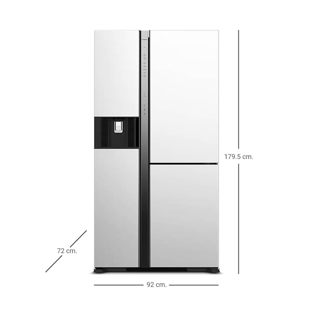 ตู้เย็น SIDE BY SIDE HITACHI R-MX600GVTH1 MGW 20.1 คิว กระจกขาว อินเวอร์เตอร์